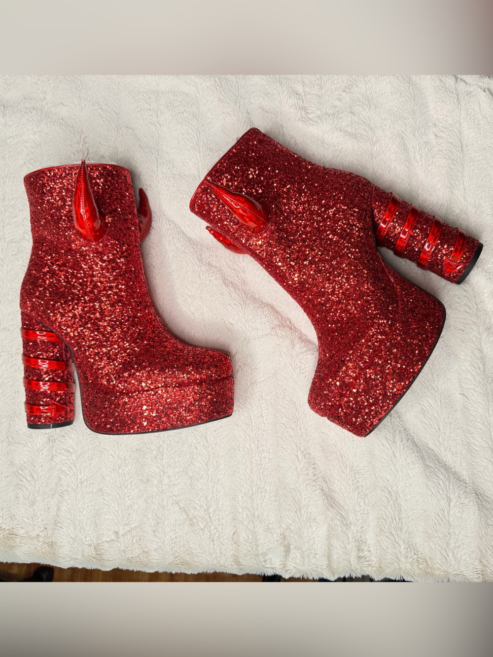Dolls Kill Devil Glitter Platforms